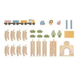 Set Trenino in Legno con Binari e Stazione