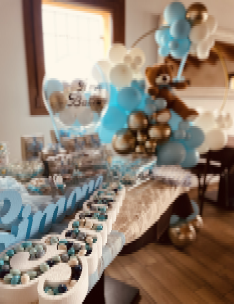 Allestimento Battesimo con Cerchio piccolo e Orsetto