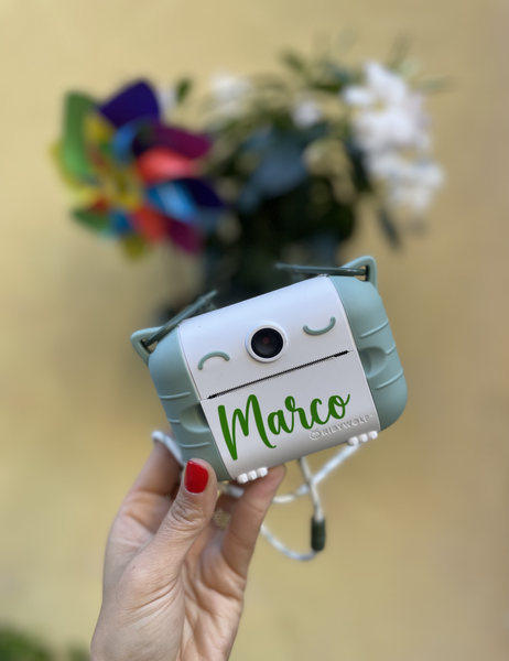 Kidyprint – Fotocamera stampa termica Verde-Pesca (personalizzabile)