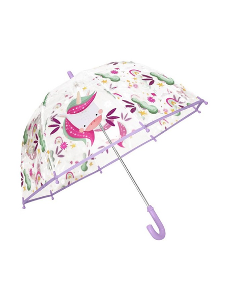Ombrello trasparente per bambini - Unicorno Sparkly