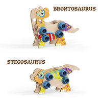 Wood Dino Set per costruire con viti e bulloni