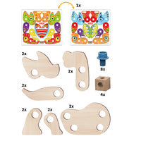 Wood Dino Set per costruire con viti e bulloni