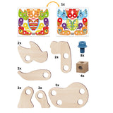Wood Dino Set per costruire con viti e bulloni