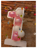 Numero di Polistirolo con Palloncini e Personalizzazione