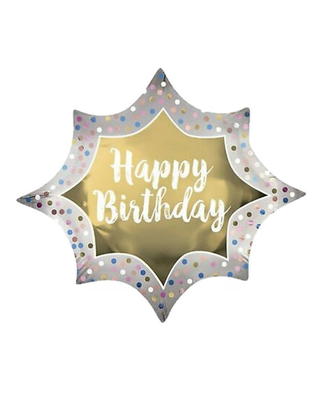 Happy Birthday Oro Argento con Pois